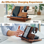 Load image into Gallery viewer, Phone Docking Station Ergonomic Wallet Stand Watch Organizer Natural Wooden Gift