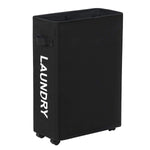 Load image into Gallery viewer, Slim Rolling Laundry Hamper Roll Hamper On Wheels Standable Corner Bin 52L Handy Storage Basket Slim Laundry Basket Waterproof Dirty Clothes Hamper 15×8×22 (22 Inches Black)