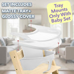 Load image into Gallery viewer, Replacement Tray and Cover for Stokke Tripp Trapp Highchair Combo of Matte White Tray Clear Cover for Easy Cleaning & Strong Suction