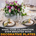 Load image into Gallery viewer, Plastic Chargers for Dinner Plates Set of 4 Large 13 inch Round Design Colorfast and Elegant Suitable for Dinner Settings Events Weddings and Gatherings Faux Wood Charger Plates