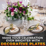 Load image into Gallery viewer, Plastic Chargers for Dinner Plates Set of 4 Large 13 inch Round Design Colorfast and Elegant Suitable for Dinner Settings Events Weddings and Gatherings Faux Wood Charger Plates