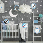 Load image into Gallery viewer, White Stars Stickers 220 Pcs Space Themed Bedroom Constellation Wallpaper Decals