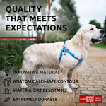 Load image into Gallery viewer, Waterproof Dog Harness Adjustable 24–35 in Metal Clasp & QR Tag Blue