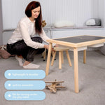 Load image into Gallery viewer, Wooden Step Stool for Kids and Toddlers Set of 2 White Extendable Legs Kids Chair Sensory Table Stool Children's Round Sitting Stool with Leveling Feet and Anti Slip Pads