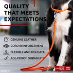 Load image into Gallery viewer, Rolled Leather Dog Leash 4 ft x 0.4 in All Sizes Orange