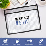 Load image into Gallery viewer, 10 Pack Horizontal Job Ticket Holders 8.5x11 in 3 Hole Black Dry Erase Clear