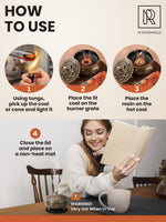 Load image into Gallery viewer, Premium Charcoal Incense Burner for Frankincense Resin Cones Incense Sticks for Home and Church Use Decorative Bakhoor Brass Incense Burner Provides Clean Burning Aroma and Spiritual Atmosphere