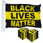 Load image into Gallery viewer, Black Lives Matter (Black/Yellow) Flag 3x5 Ft 10Pack Printed 150D Polyester By G128