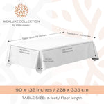 Load image into Gallery viewer, 2 Pack Classic White Tablecloth 90x132 in Table Cover for 6 Ft Rectangle Tables