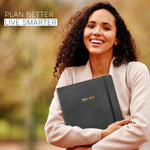 Load image into Gallery viewer, 2025 2026 HARDCOVER Leather Planner Weekly & Monthly 8.5x11 Inches Academic Planner Business Personal or Student Pen Holder Thick Paper July 2025 June 2026 (Dark Grey)