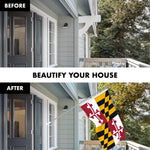 Load image into Gallery viewer, G128 Combo Pack: 5 Ft Tangle Free Aluminum Spinning Flagpole (Silver) &amp; Maryland MD State Flag 2.5x4 Ft, ToughWeave Series Embroidered 300D Polyester  Pole with Flag Included