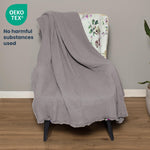 Load image into Gallery viewer, The Fine Living Co. 100% Cotton Waffle Weave Throw Blanket Lightweight Soft and Breathable Throw Blanket for All Season  Skin Friendly Blanket for Couch Bed Sofa 50”x60” inches Mineral Gray
