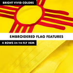 Load image into Gallery viewer, G128 Combo Pack: 5 Ft Tangle Free Aluminum Spinning Flagpole (Black) &amp; New Mexico NM State Flag 2x3 Ft, ToughWeave Series Embroidered 300D Polyester  Pole with Flag Included