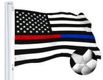 Load image into Gallery viewer, G128 Thin Blue Line Police &amp; Thin Red Line 2.5x4 FT 5Pack Firefighter Heavy Duty 220GSM Tough Spun Polyester Embroidered US American Flag Brass Grommets Honoring Law Enforcement Officers First Responder