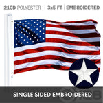 Load image into Gallery viewer, G128 Combo Pack: USA American Flag 3x5 Ft Embroidered Stars &amp; Wisconsin State Flag 3x5 Ft Embroidered Double Sided 2ply