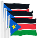 Load image into Gallery viewer, 3 Pack South Sudan Flag 3x5 Ft Printed 150D Polyester Country Flag Vibrant

