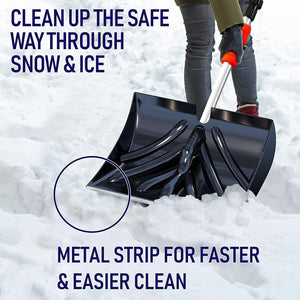 Snow Shovel for Driveway Car Home Garage   Portable Folding Snow Shovel with Retractable Ergonomical Handle and Large Capacity for Snow Removal   Heavy Duty Metal Collapsible Shovel Removal (Dark)