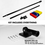 Load image into Gallery viewer, G128 Combo Pack: 6 Ft Tangle Free Spinning Flagpole (Black) &amp; Venezuela Flag 3x5 Ft Printed 150D Polyester, Brass Grommets (Flag Included) Aluminum Flag Pole
