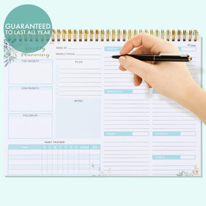 Weekly Undated Planner Notepad 8.5x12  –  52 Week Calendar & To Do List for