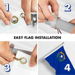 Load image into Gallery viewer, G128 Combo Pack: 6 Ft Tangle Free Spinning Flagpole (Silver) &amp; Nevada Flag 3x5 Ft Printed 150D Polyester, Brass Grommets (Flag Included) Aluminum Flag Pole