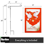 Load image into Gallery viewer, G128 Combo Pack: Garden Flag Stand Black 36x16 Inch &amp; Garden Flag Happy Valentine's Day Doves 12x18 Inch