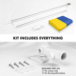 Load image into Gallery viewer, G128 Flag Pole 6FT Silver Tangle Free &amp; Ukraine Ukrainian Flag 3x5 Ft Combo Printed 150D Polyester