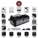 Load image into Gallery viewer, Trunk Organizer with Covering Net Attachable Non Slip Pads and Stainless Hooks Two Shades of Gray
