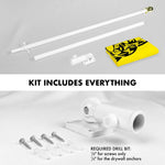Load image into Gallery viewer, G128  6 Feet Tangle Free Spinning Flagpole (White) Gadsden Brass Grommets Printed 3x5 ft (Flag Included) Aluminum Flag Pole