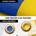 Load image into Gallery viewer, G128 Flag Pole 6FT Black Tangle Free &amp; Ukraine Ukrainian Flag 3x5 Ft Combo Printed 150D Polyester
