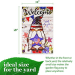 Load image into Gallery viewer, G128 Garden Flag Welcome Patriotic Gnome with Star  12x18 Inch  Printed Blockout Polyester  Patriotic Decoration