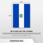 Load image into Gallery viewer, G128 El Salvador Salvadoran Bunting Banner  Flag 8.2 x 5.5 Inch, Full String 33 Feet  Printed 150D Polyester, Decorations For Bar, School, Festival Events Celebration