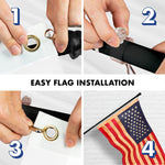 Load image into Gallery viewer, G128 Combo Pack: 6 Ft Tangle Free Aluminum Spinning Flagpole (Black) &amp; USA TeaStained Flag 3x5 Ft, ToughWeave Pro Series Embroidered 420D Polyester  Pole with Flag Included