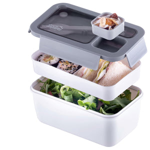 White Bento box Premium Bento Lunch Box with Compartments Portion Control 40 Oz