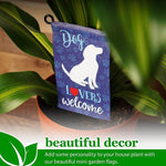 Load image into Gallery viewer, G128 Garden Flag &amp; Stand Dog Lovers Welcome  4x8 Inch  Printed Blockout Polyester