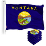 Load image into Gallery viewer, G128 5 Pack: Montana MT State Flag  3x5 Ft  LiteWeave Pro Series Printed 150D Polyester  Indoor/Outdoor, Vibrant Colors, Brass Grommets, Thicker and More Durable Than 100D 75D Polyester