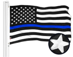 Load image into Gallery viewer, G128 Combo Pack: American USA Flag 1x1.5 Ft &amp; Thin Blue Line Flag 1x1.5 Ft  Both ToughWeave Series Embroidered 300D Polyester, Embroidered Design, Indoor/Outdoor, Brass Grommets