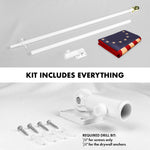 Load image into Gallery viewer, G128 Combo Pack: 5 Ft Tangle Free Aluminum Spinning Flagpole (White) &amp; Betsy Ross TeaStained Flag 2.5x4 Ft, ToughWeave Pro Series Embroidered 420D Polyester  Pole with Flag Included