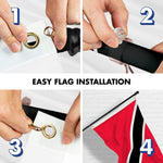 Load image into Gallery viewer, G128 Combo Pack: 6 Ft Tangle Free Aluminum Spinning Flagpole (Black) &amp; Trinidad and Tobago Flag 3x5 Ft, LiteWeave Pro Series Printed 150D Polyester  Pole with Flag Included