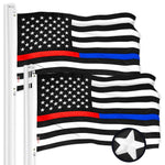 Load image into Gallery viewer, Thin Blue &amp; Red Line State Flag 3x5 Ft 2Pack Embroidered Polyester By G128
