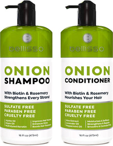 Onion Shampoo and Conditioner Set With Rosemary and Biotin Thickening Products