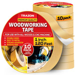 Load image into Gallery viewer, Double Sided Woodworking Tape 10 Pack 1 Inch x 120 Ft Wood Crafter Sticky Tool Two Side Adhesive for Router Templates Removable &amp; Residue Free