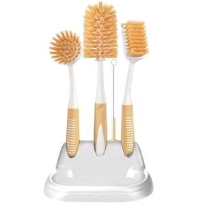 Dish Brush Set of 5 with Convenient Holder Bottle Water Brush Dish Scrub Brush