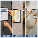 Load image into Gallery viewer, 30 Pack Magnetic Sign Holder 8.5 x 11 inch with Adhesive Back Magnetics Poster Frame Magnetic Paper Holder Reusable Adhesive Frames Magnet Frame for Wall Windows   Magnet Document Holders