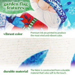 Load image into Gallery viewer, G128 Combo Pack: Garden Flag Stand Black 36 in x 16 in &amp; Garden Flag Winter Decoration Welcome Festive Bearded Gnome with Parcel 12x18 DoubleSided Blockout Fabric