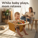 Load image into Gallery viewer, Wooden Tray for Canvas Baby Swing Hanging Chair Accessory Natural Wood Montessori Play Table for Babies &amp; Toddlers Detachable Safety Design for Indoor Canvas Toddler Swing