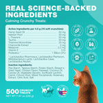 Load image into Gallery viewer, Cat Calming Treats  500 Crunchy Calming Cat Treats with Melatonin for Cats Valerian Root LTheanine Taurine &amp; Probiotics  Cat Vitamins and Supplements for Stress Anxiety Relief All Breeds