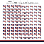 Load image into Gallery viewer, MULTI PACK: American Flag 210D Embroidered Polyester 3x5 Ft   100 PACK