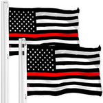Load image into Gallery viewer, Thin Red Line Flag 3x5 Ft 2Pack Printed 150D Polyester By G128
