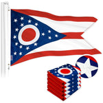 Load image into Gallery viewer, G128 5 Pack: Ohio OH State Flag  2x3 Ft  ToughWeave Series Embroidered 300D Polyester  Embroidered Design, Indoor/Outdoor, Brass Grommets