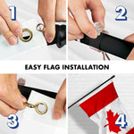 Load image into Gallery viewer, G128 Combo Pack: 5 Ft Tangle Free Aluminum Spinning Flagpole (Black) &amp; Canada Canadian Flag 2.5x4 Ft, Double ToughWeave Series Double Sided Embroidered 210D Polyester  Pole with Flag Included